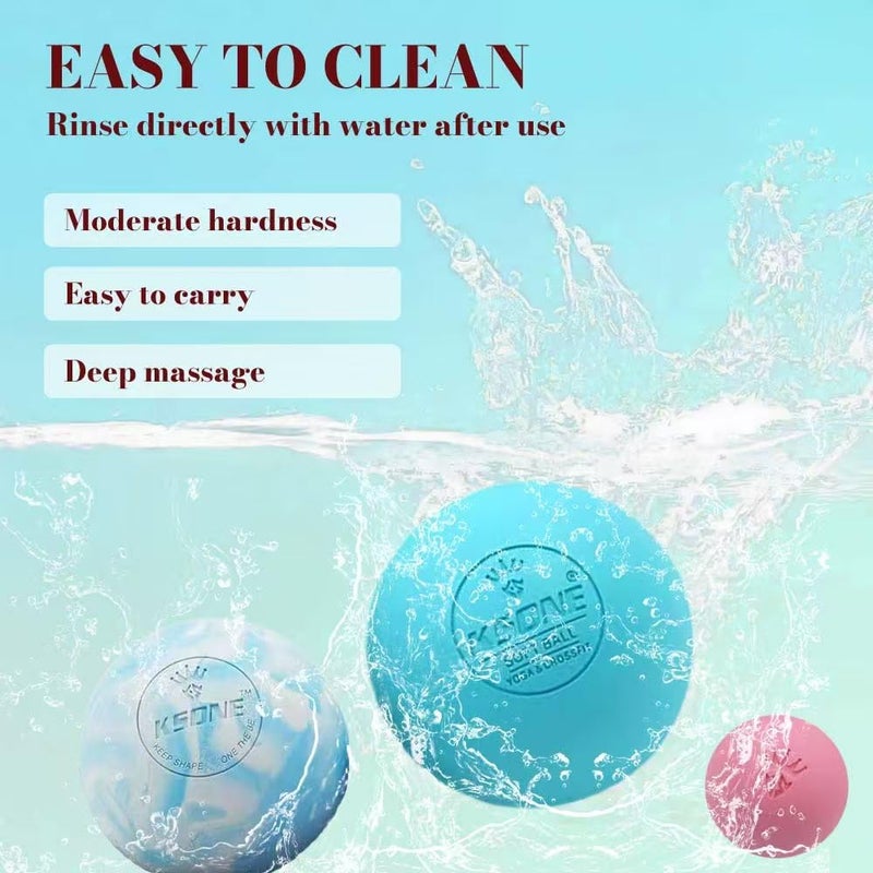 KSONE Massage Lacrosse Balls -Massage Balls for Myofacial Release&Trigger Point Therapy-Set of 2-Hard Lacrosse Massage Ball &Soft Massage Ball with one mini Ball - Image 5